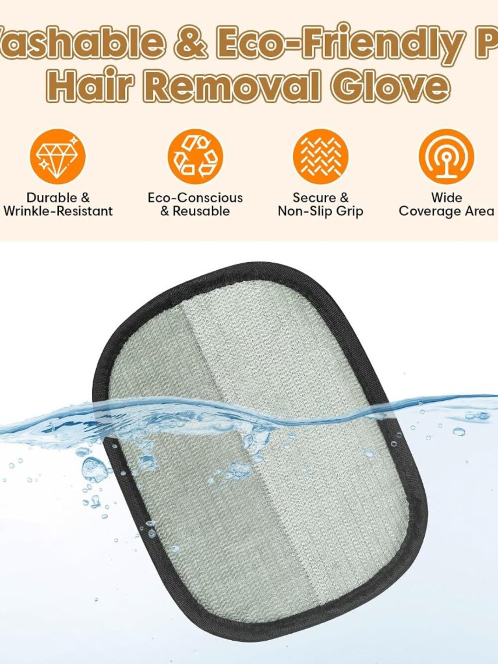 2 PACK- Pet Hair Remover Glove, Electrostatic Laundry Fur Remover, Multi-Surface - Picture 2 of 7